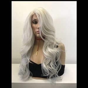 icy blonde lace front wig